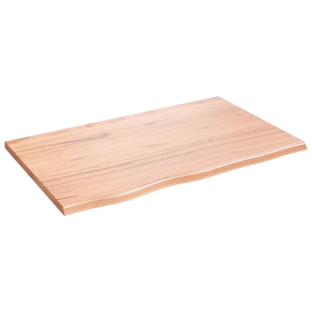 vidaXL Nástěnná police světle hnědá 80x50x2 cm ošetřený masivní dub