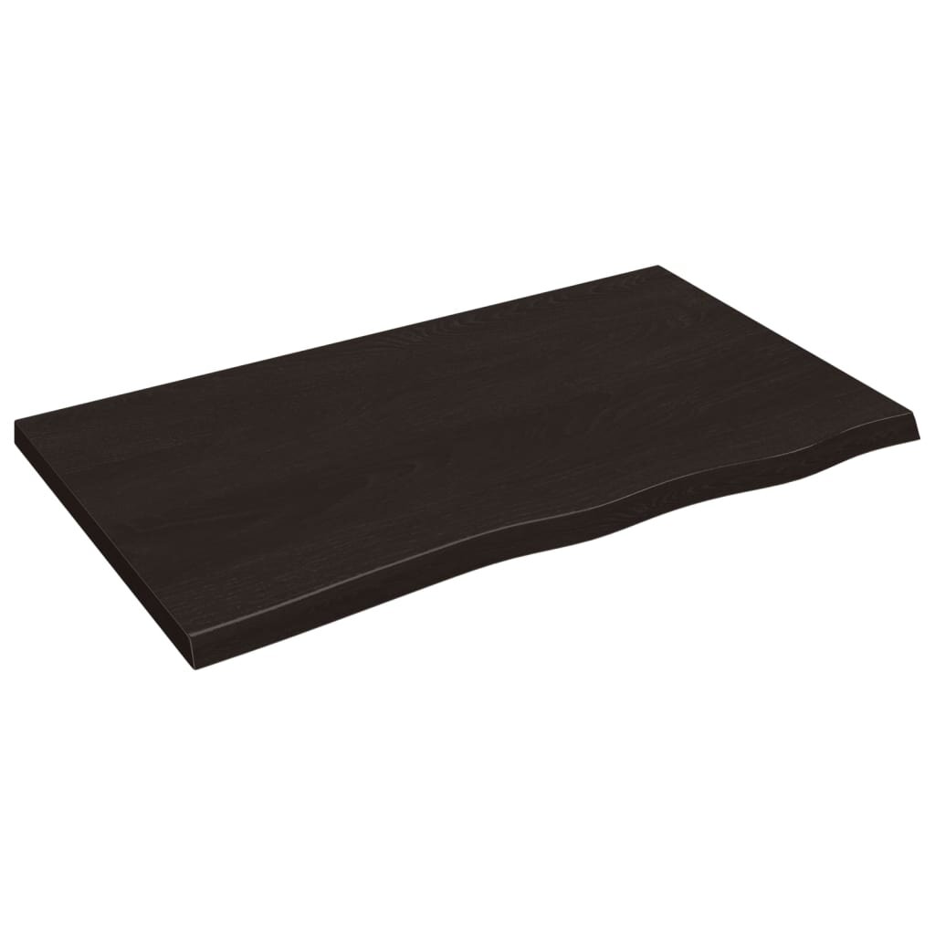 vidaXL Nástěnná police tmavě hnědá 100x60x(2-4)cm ošetřený masivní dub