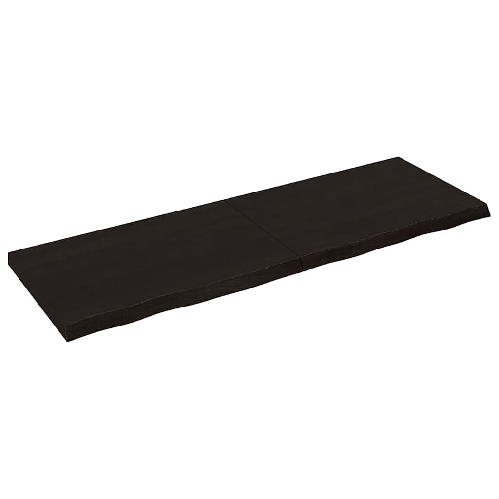 vidaXL Nástěnná police tmavě hnědá 180x60x(2-6)cm ošetřený masivní dub