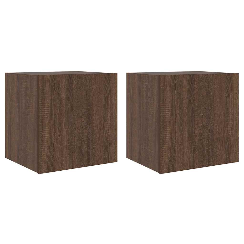 vidaXL Nástěnné TV skříňky s LED 2 ks hnědý dub 405 x 35 x 40 cm