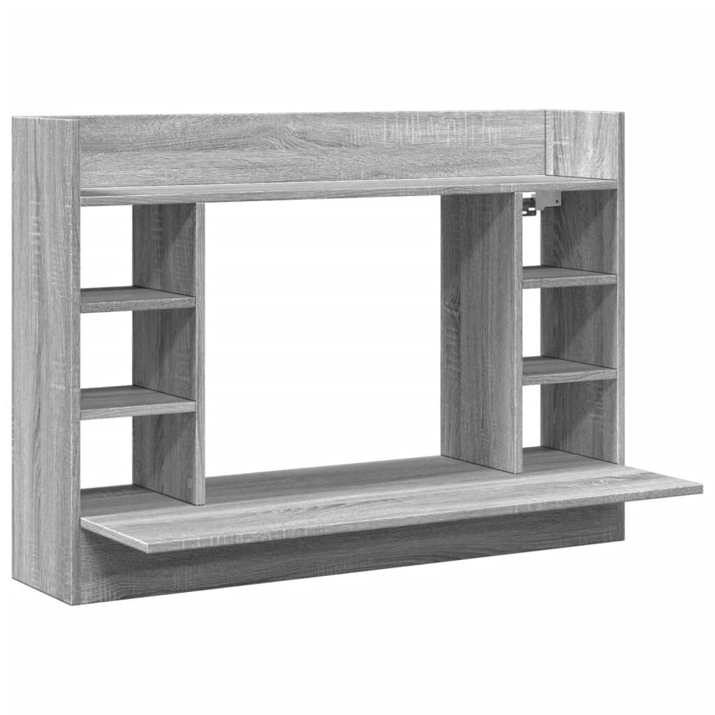vidaXL Nástěnný psací stůl šedý sonoma 105x48x75 cm kompozitní dřevo