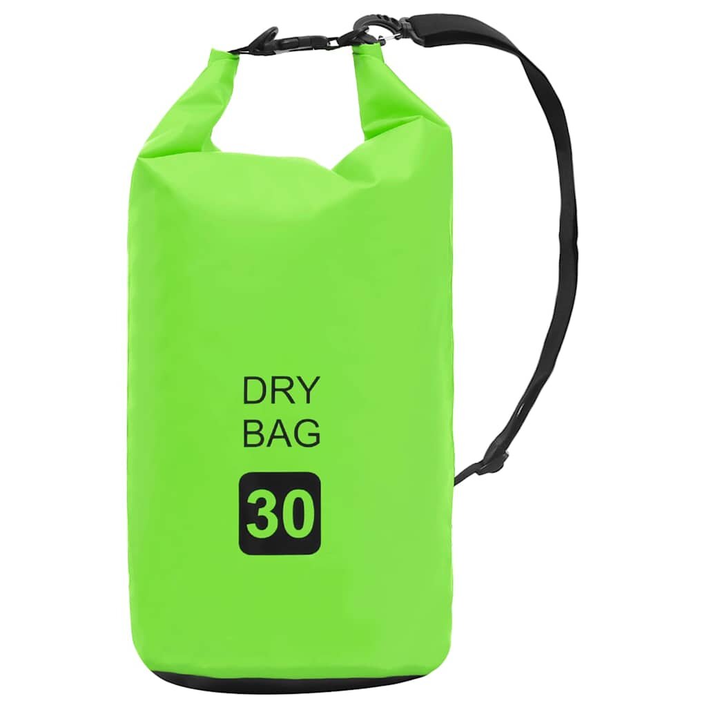 vidaXL Nepromokavý vak zelený 30 l PVC