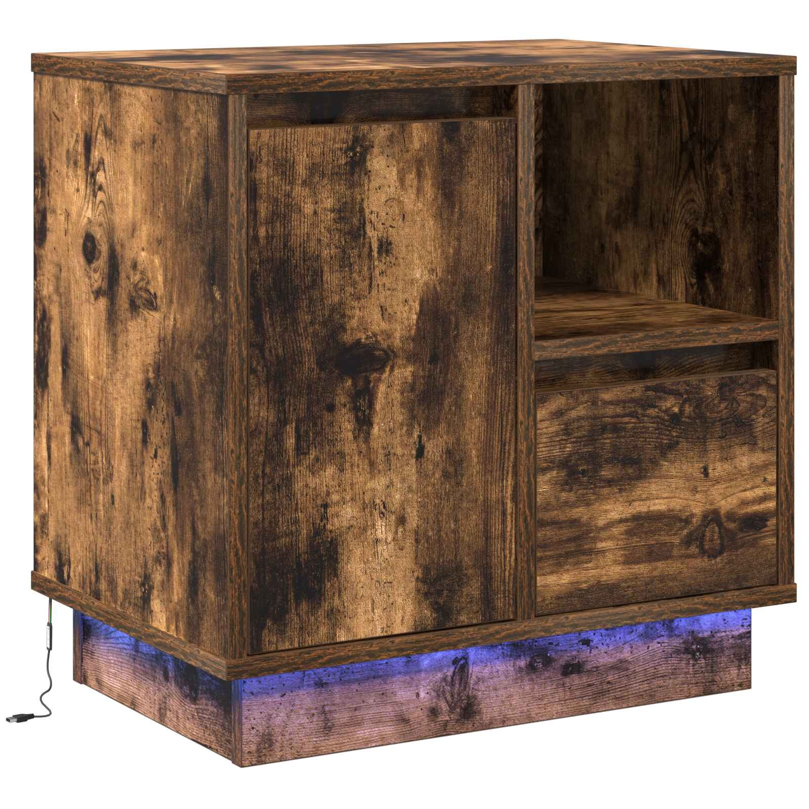 vidaXL Noční skříňka Kouřový dub 50 x 345 x 50 cm. Kompozitní dřevo