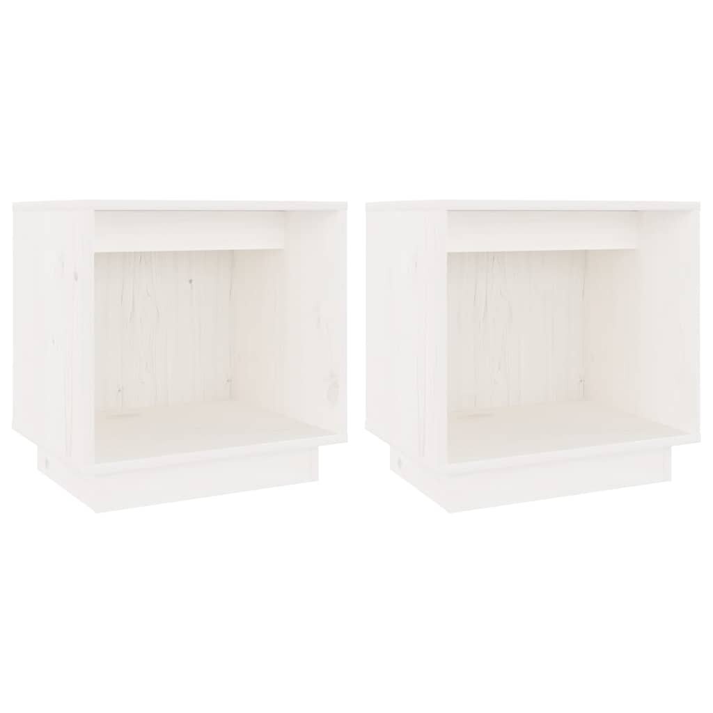 vidaXL Noční stolky 2 ks bílé 40 x 30 x 40 cm masivní borové dřevo