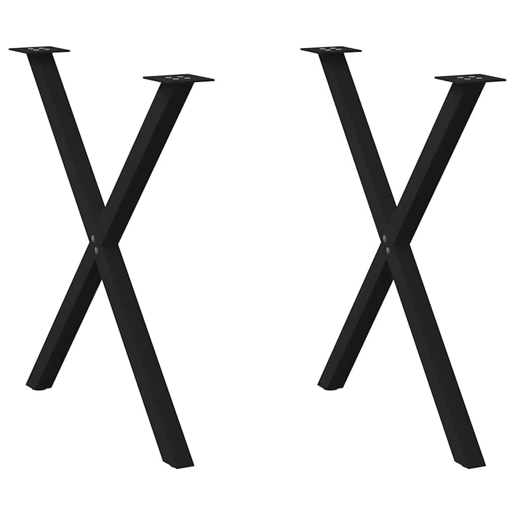 vidaXL Nohy k jídelnímu stolu ve tvaru X 2 ks černé 80 x (72-73) cm ocel