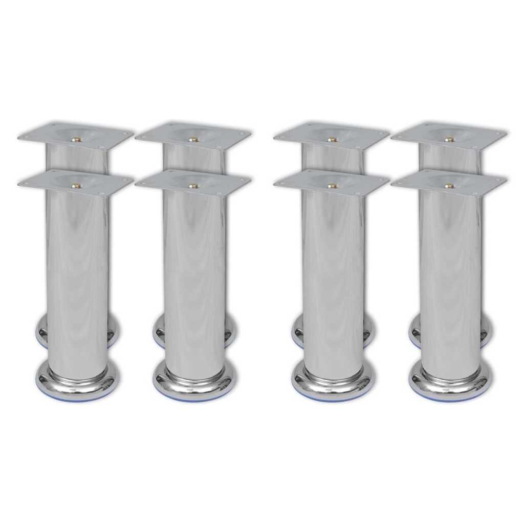 vidaXL Nohy k pohovce 8 ks kulaté chrom 180 mm