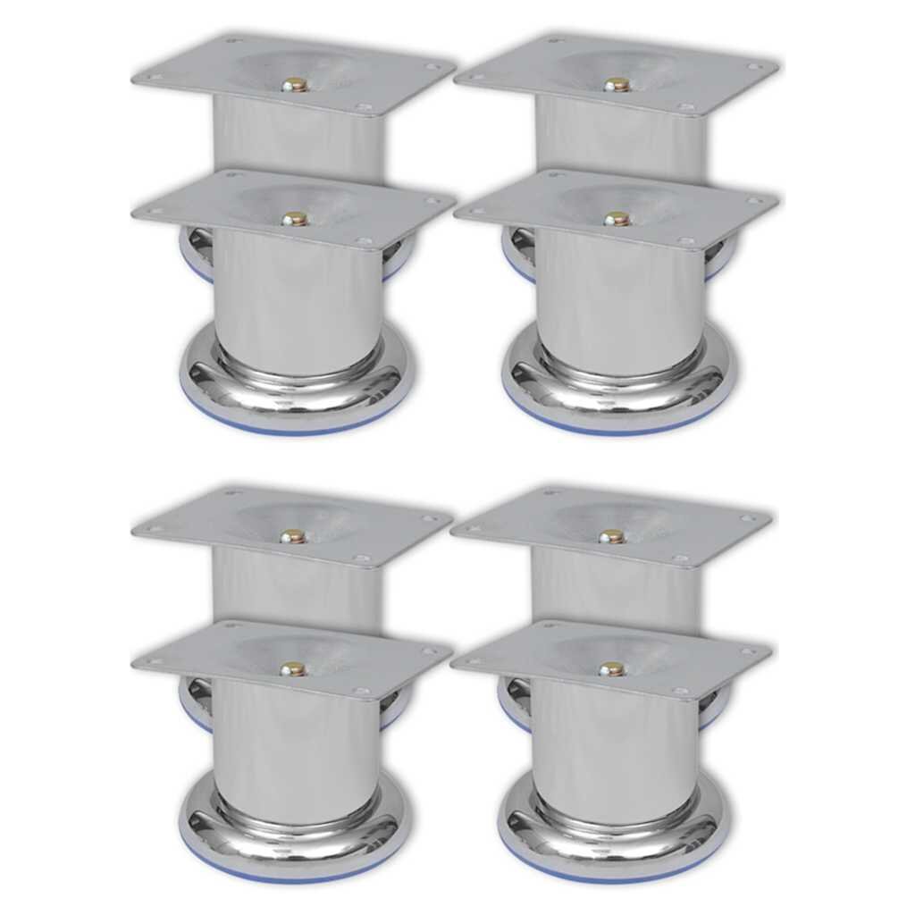 vidaXL Nohy k pohovce 8 ks kulaté chrom 60 mm