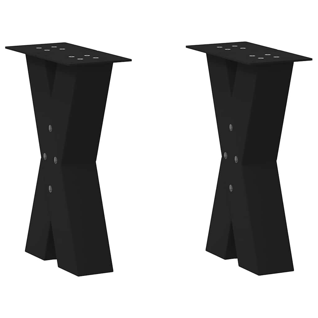vidaXL Nohy konferenčního stolku ve tvaru X 2 ks černé 38 x (42-43) cm ocel
