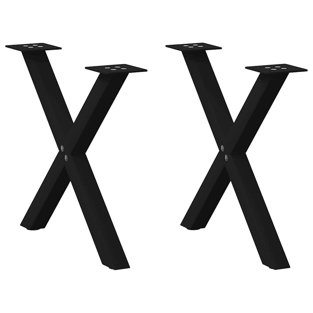 vidaXL Nohy konferenčního stolku ve tvaru X 2 ks černé 50 x (42-43) cm ocel
