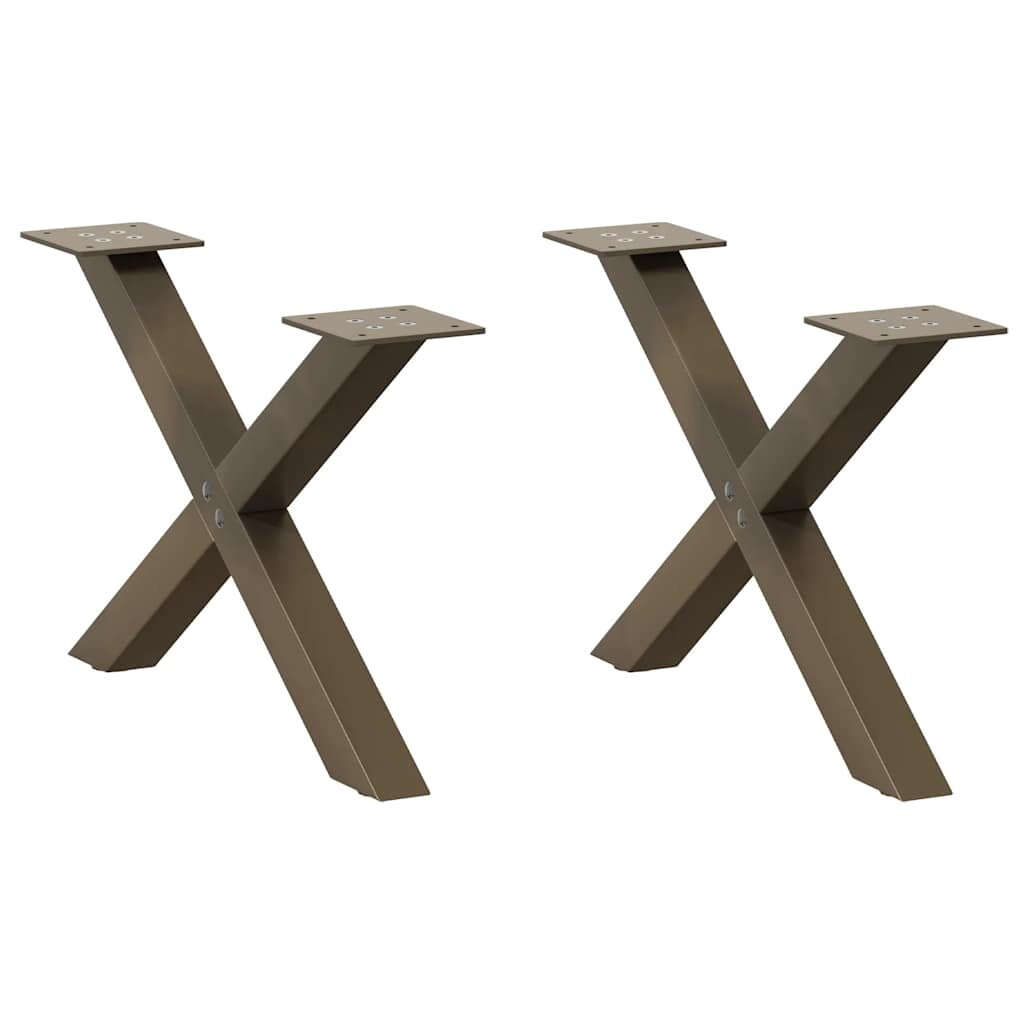 vidaXL Nohy konferenčního stolku ve tvaru X 2 ks přírodní ocel 50 x (30-31) cm ocel