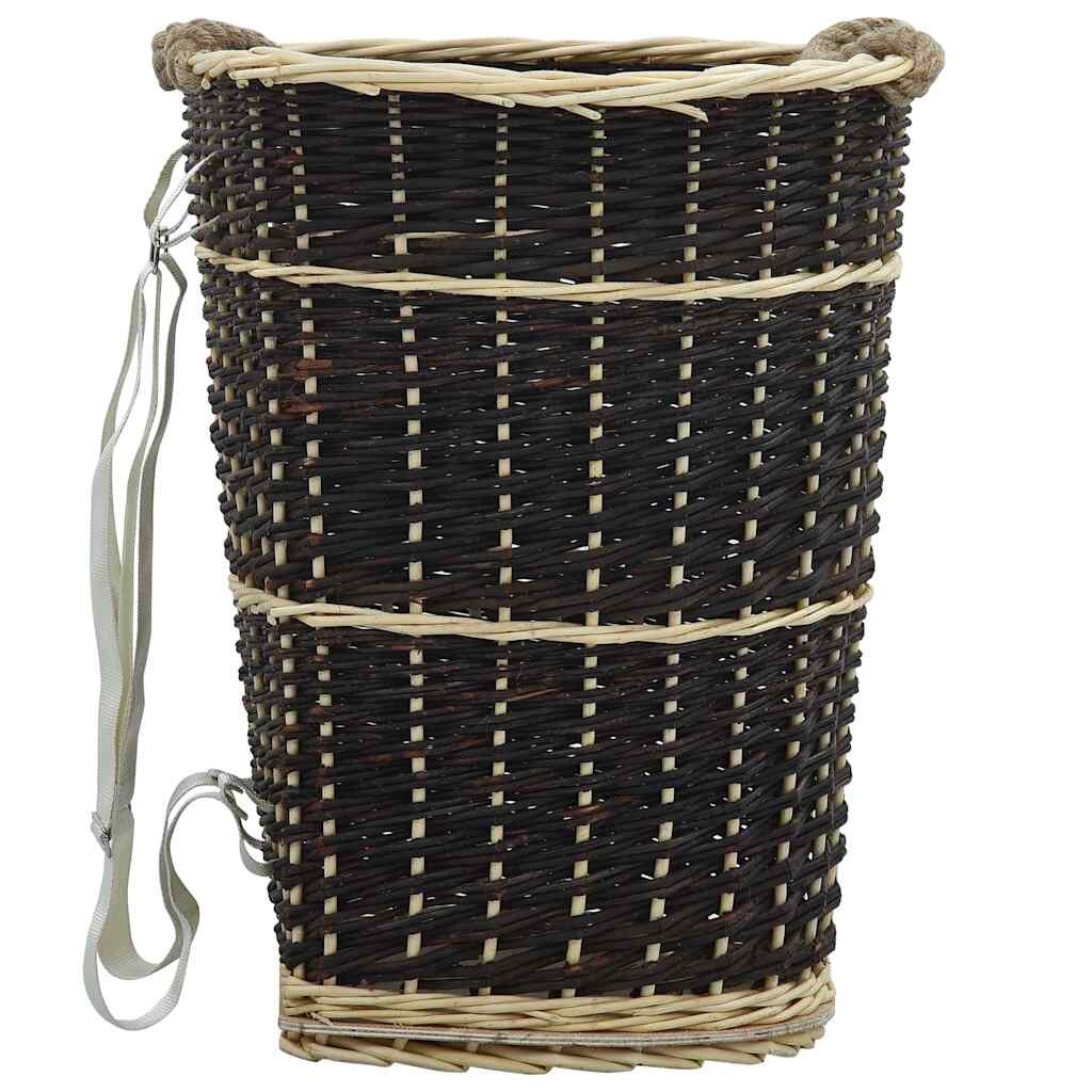 vidaXL Nůše na dřevo s popruhy 50 x 44 x 58 cm přírodní vrba