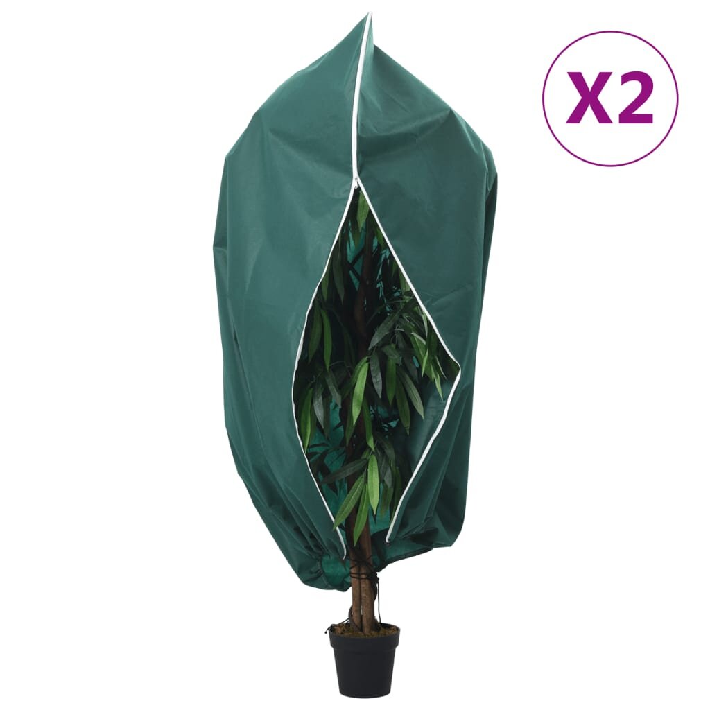 vidaXL Ochranné návleky na rostliny na zip 2 ks 70 g/m² 155 x 155 m