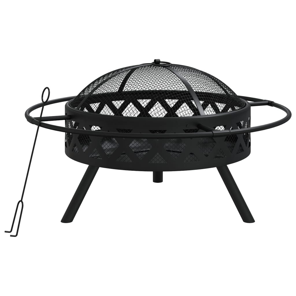 vidaXL Ohniště s pohrabáčem 70 cm XXL ocel