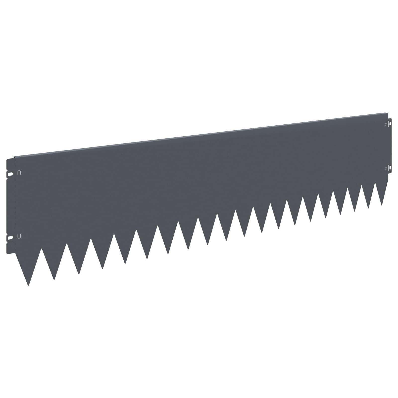 vidaXL Okraj trávníku 10 ks 103 x 25 cm Steel Antracitová
