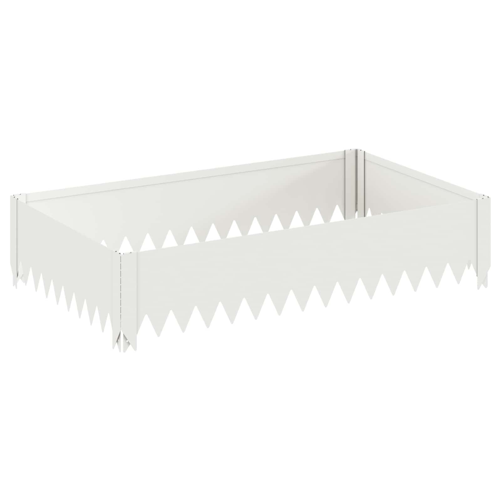 vidaXL Okraj trávníku 100 x 60 x 20 cm Ocel Bílá