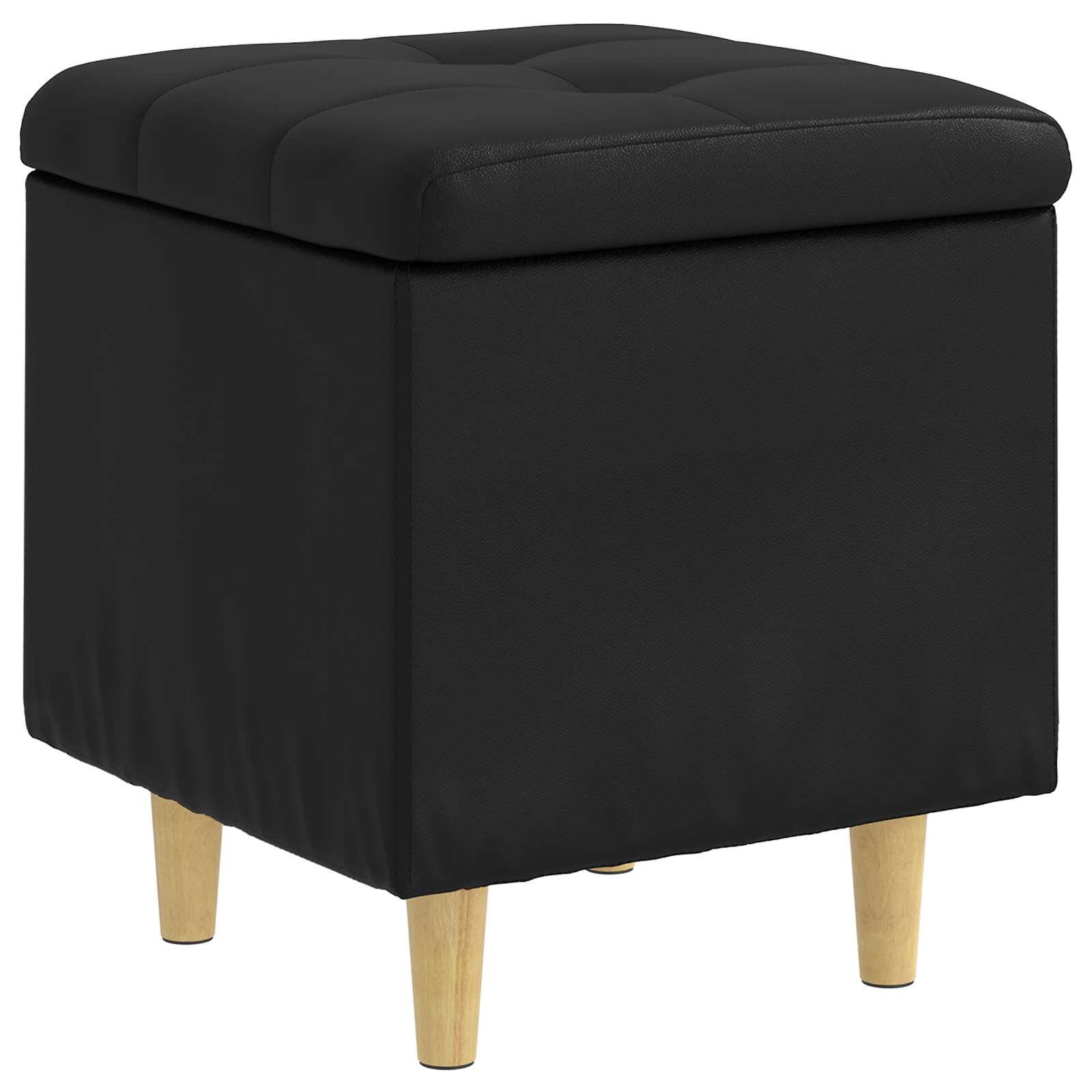 vidaXL Ottoman s úložným prostorem Černý 40 x 40 x 45 cm Umělá kůže