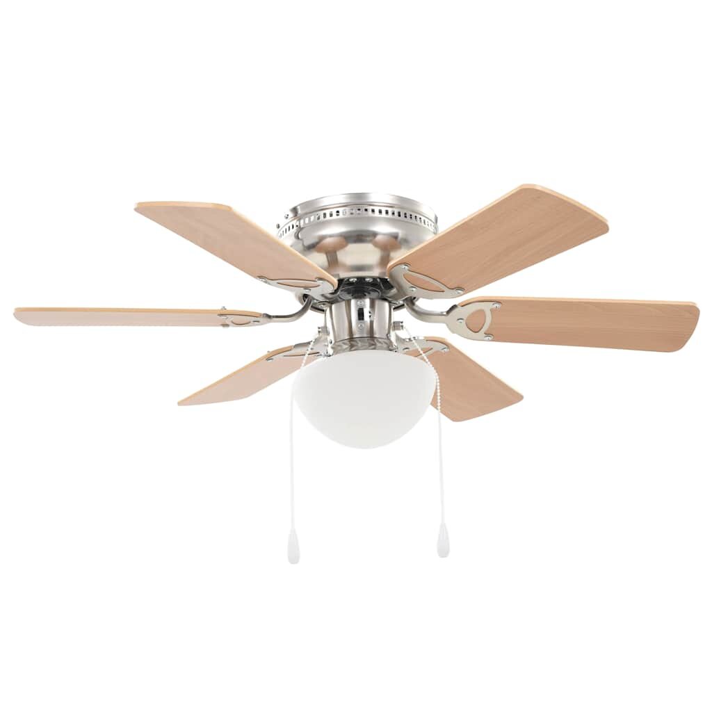 vidaXL Ozdobný stropní ventilátor se světlem 82 cm světle hnědý