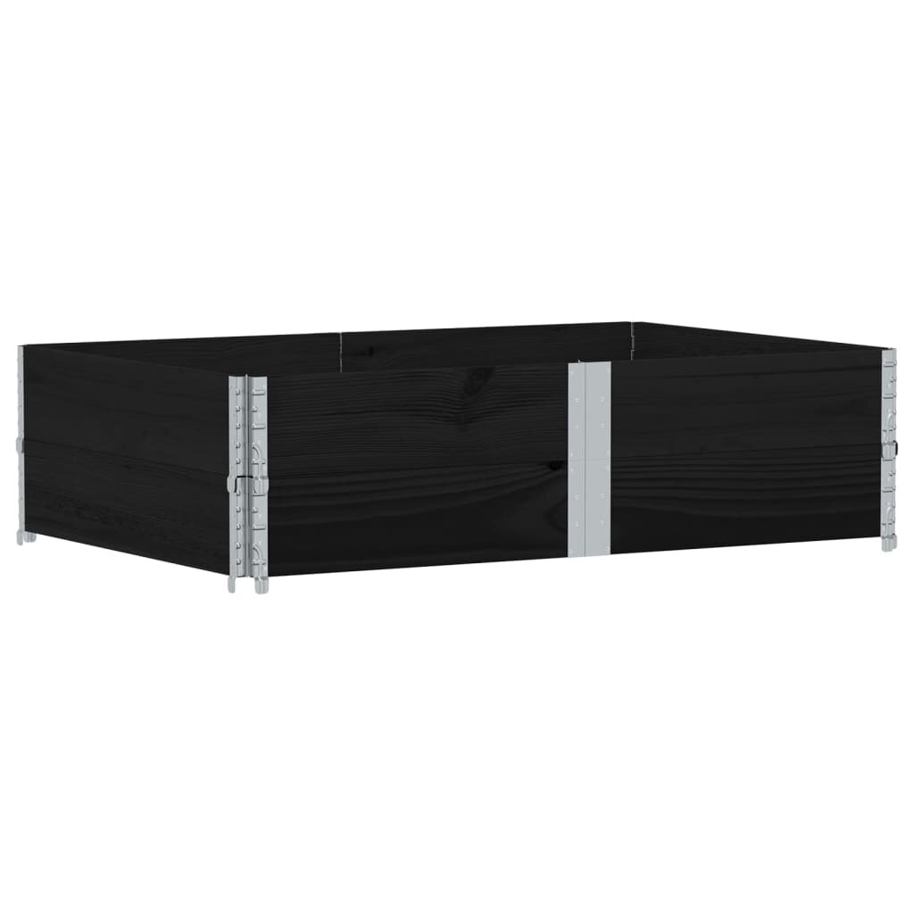 vidaXL Paletové nástavce 2 ks černé 150 x 100 cm masivní borové dřevo