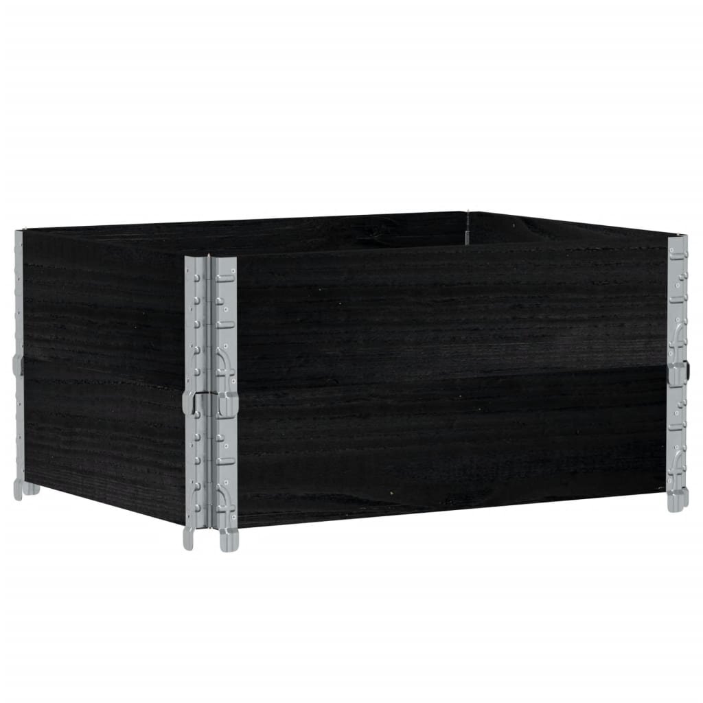vidaXL Paletové nástavce 2 ks černé 80 x 60 cm masivní borové dřevo