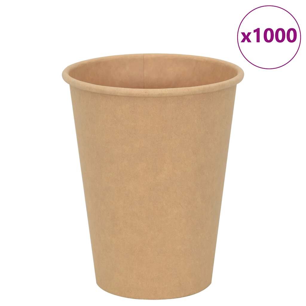 vidaXL Papírové kelímky na kávu 1000 pcs 12oz 300ml hnědé