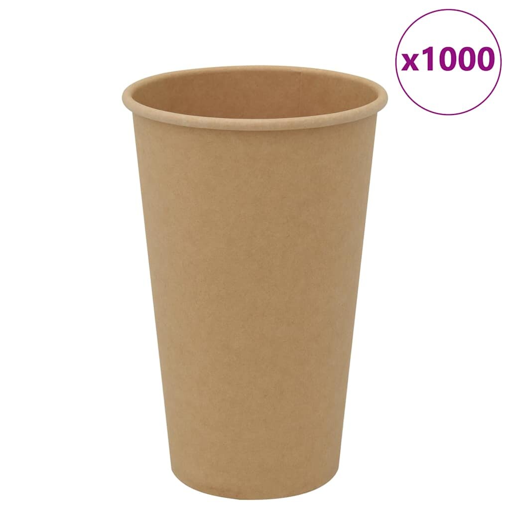 vidaXL Papírové kelímky na kávu 1000 pcs 16oz 400ml hnědé