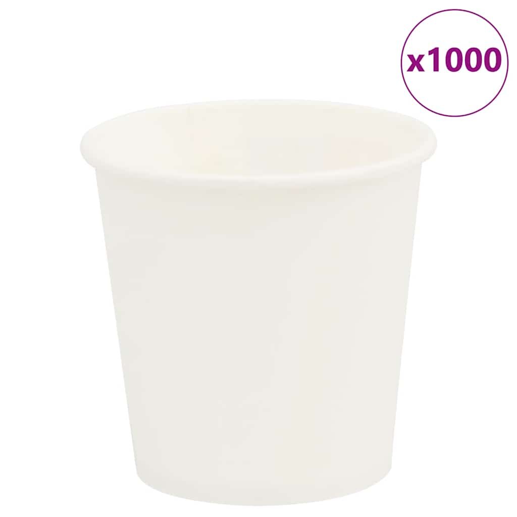vidaXL Papírové kelímky na kávu 1000 pcs 4oz 100ml bílé