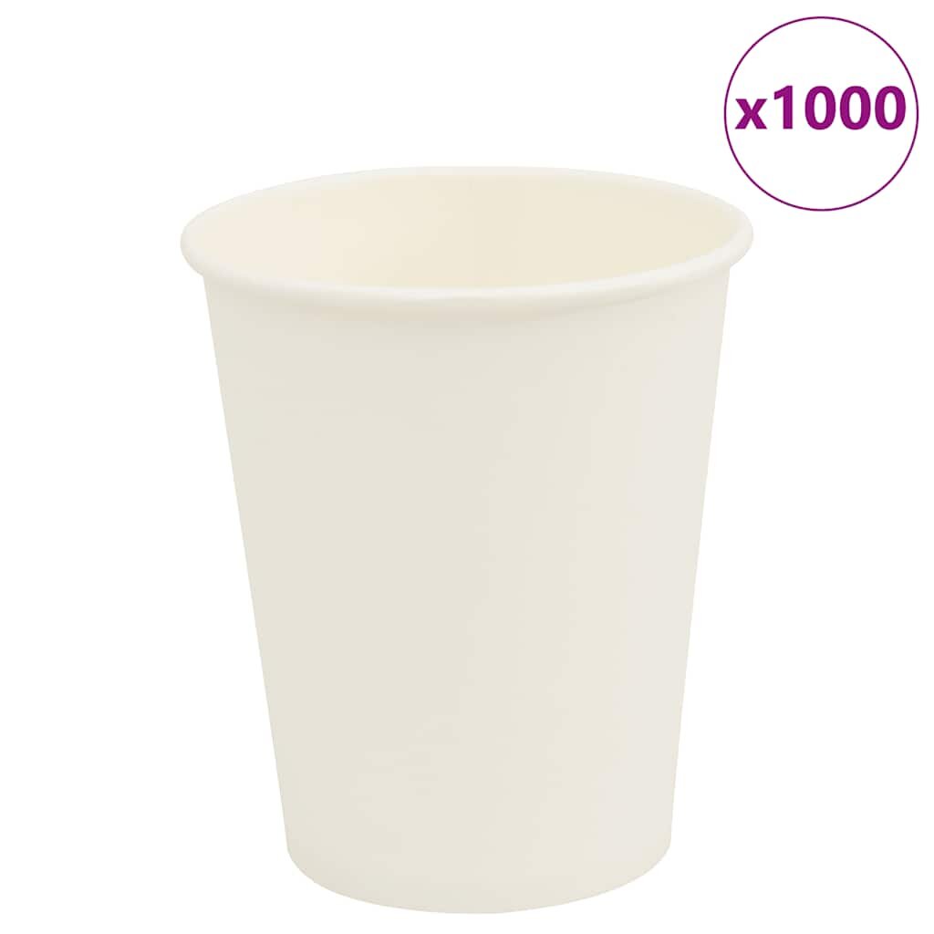 vidaXL Papírové kelímky na kávu 1000 pcs 8oz 200ml bílé