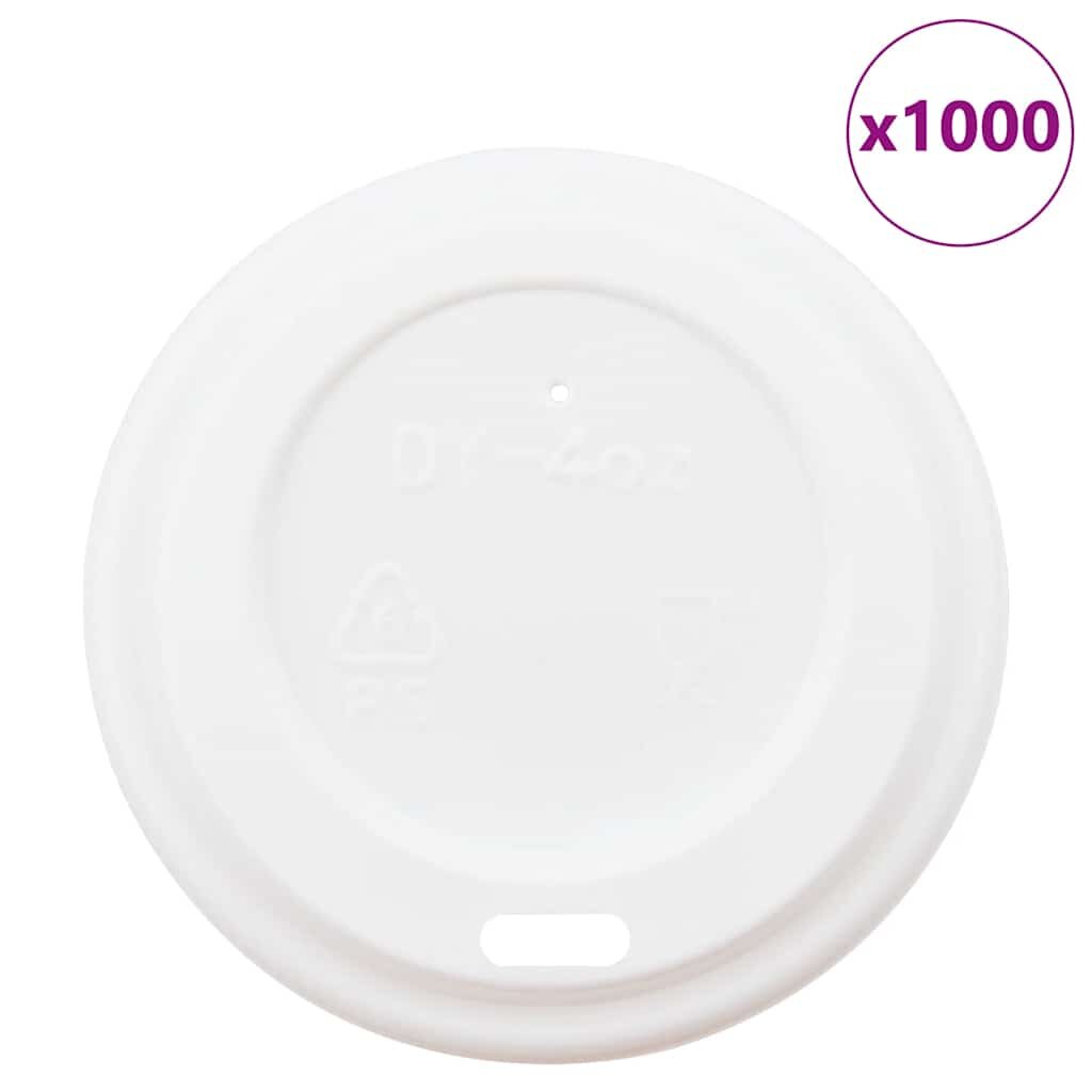 vidaXL Papírové víčka na kávu Ø60 mm 4oz 1000 pcs bílé plast