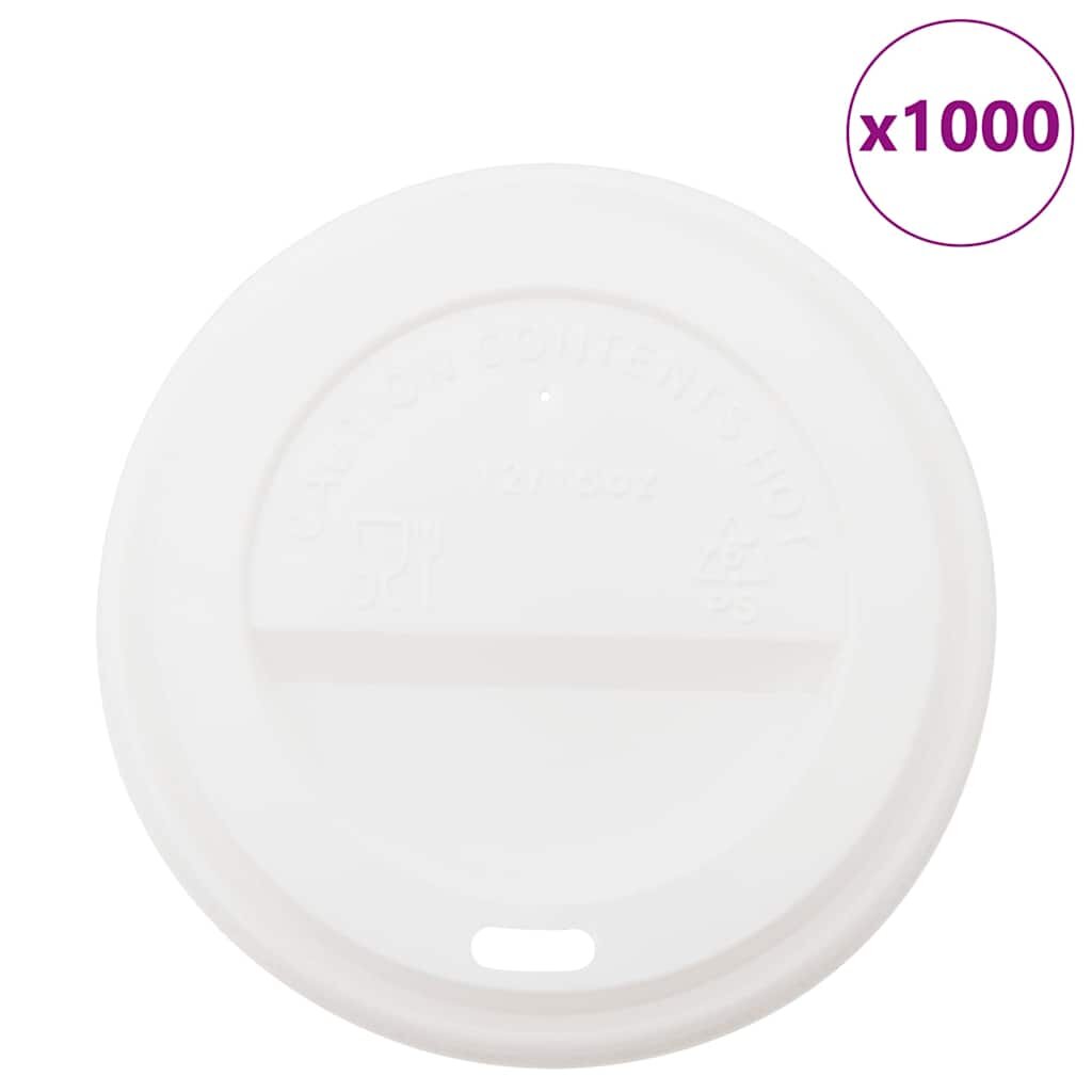 vidaXL Papírové víčka na kávu Ø90 mm 12oz and 16oz 1000 pcs bílé plast