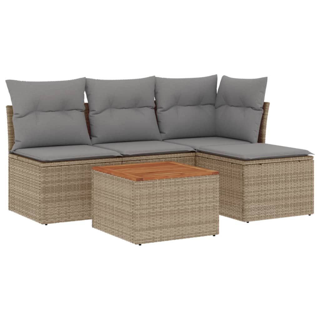 vidaXL Patio Sofa Set 4místné Směs béžové a světle šedé