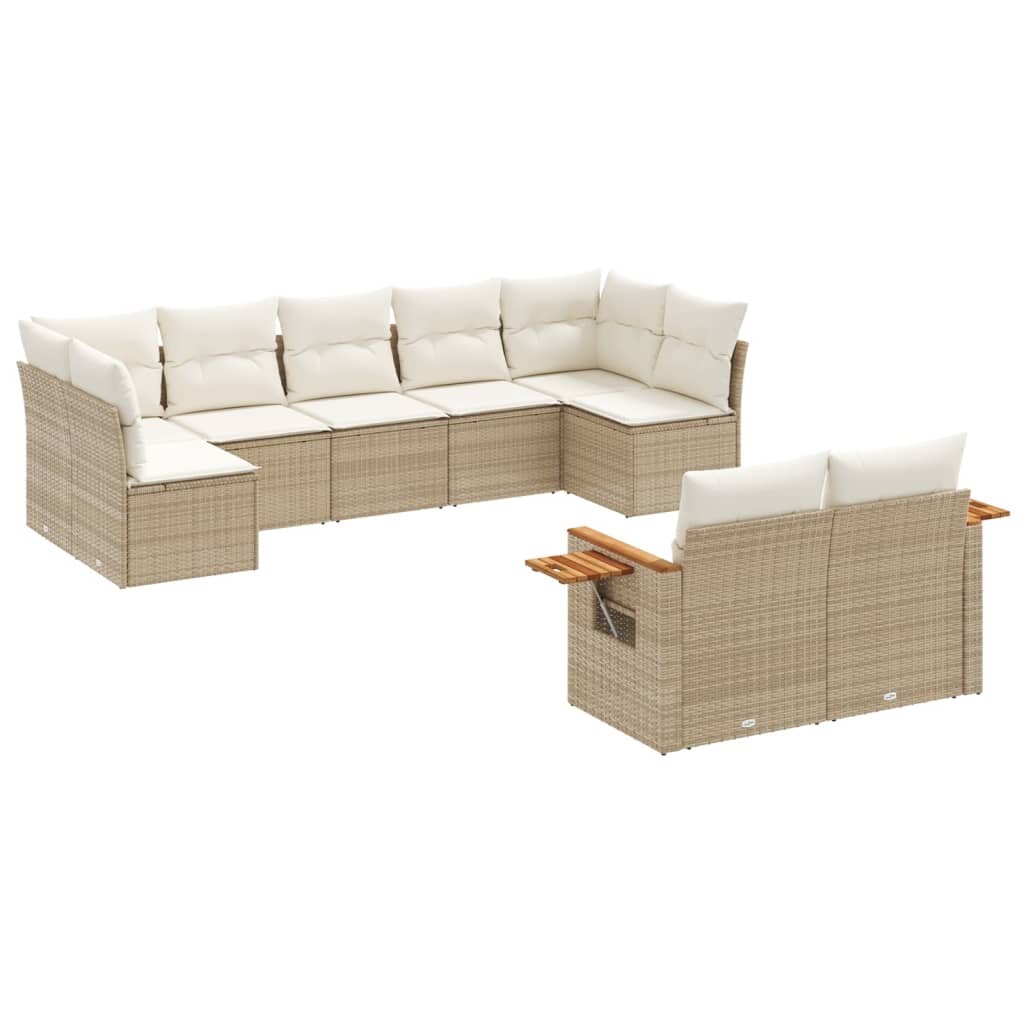 vidaXL Patio Sofa Set 9místné Beige and Cream