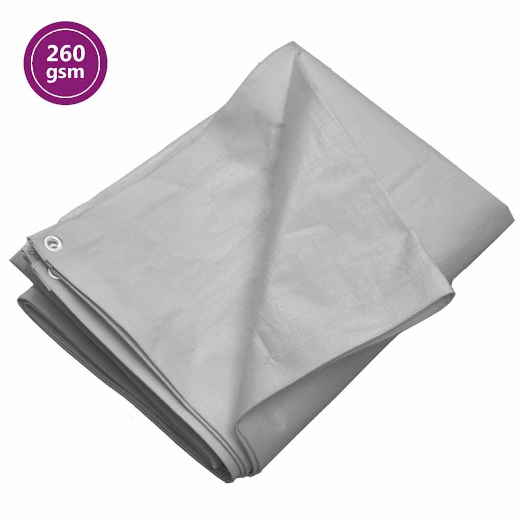vidaXL Plachta 260 g/m² 3 x 3 m šedá HDPE