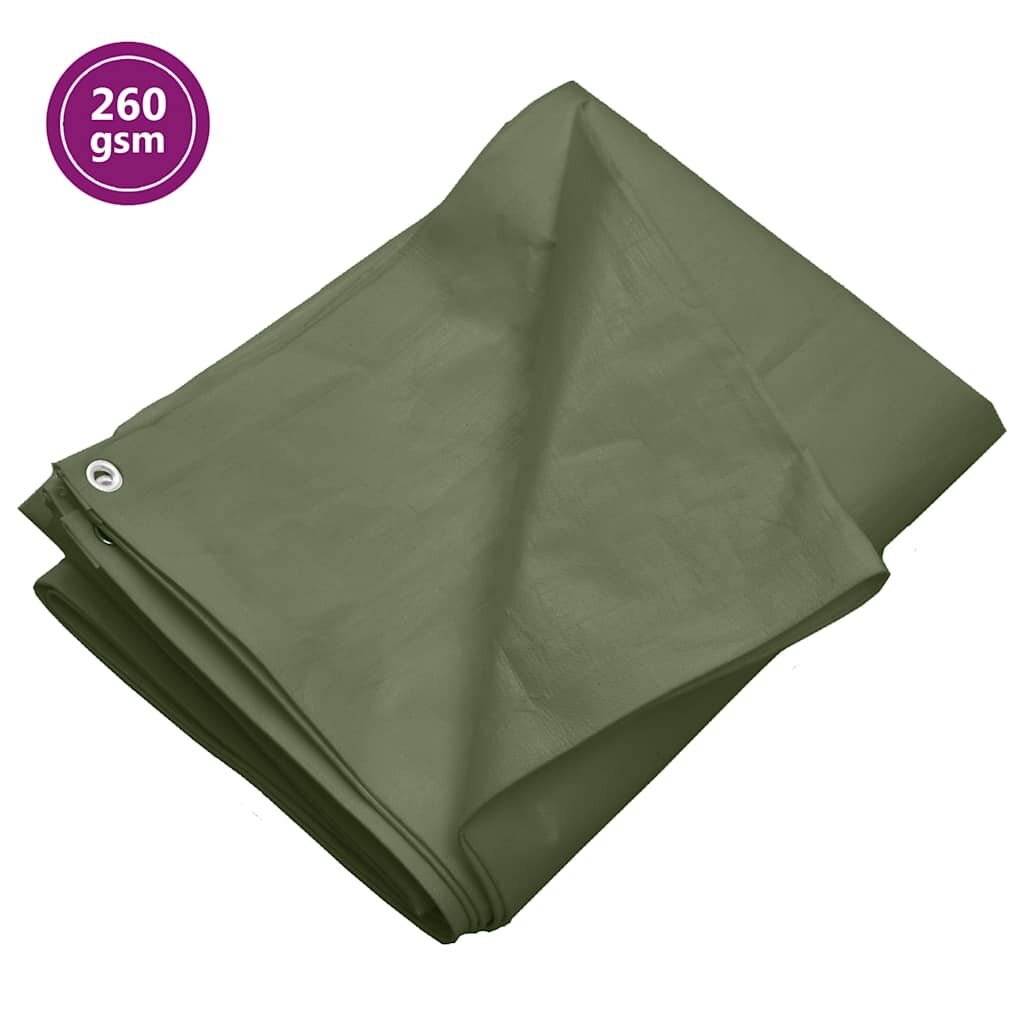 vidaXL Plachta 260 g/m² 6 x 6 m zelená HDPE