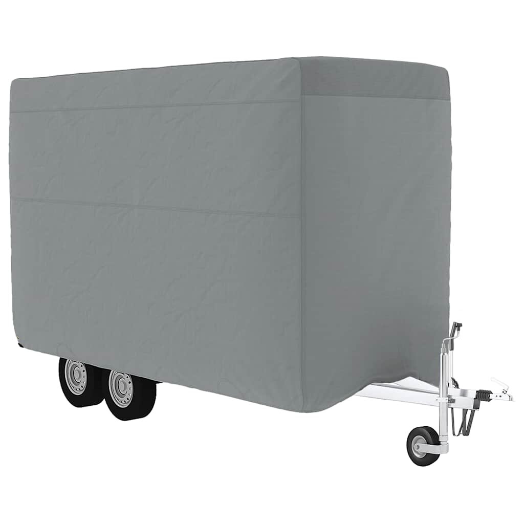vidaXL Plachta pro přívěs na koně šedá 376x168x240 cm netkaná textilie