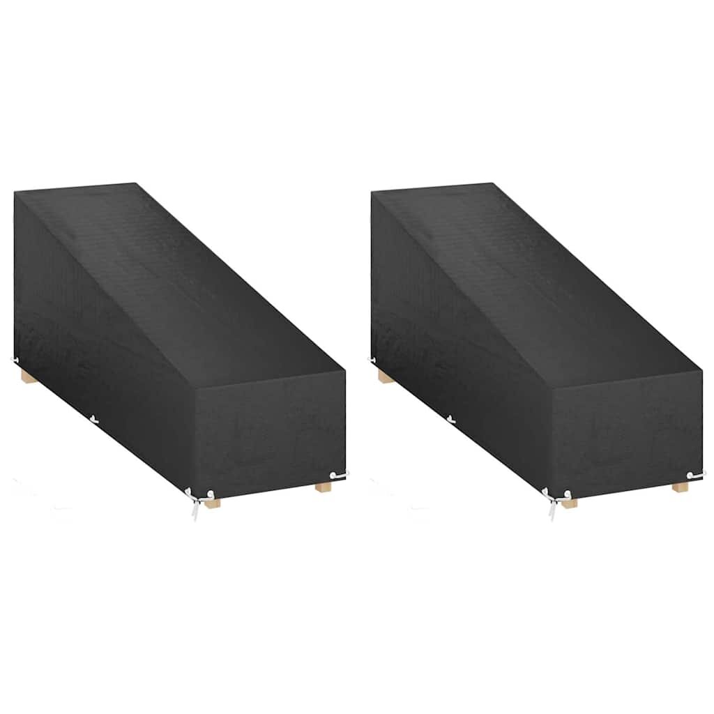 vidaXL Plachty na zahradní lehátko 2 ks 12 oček 200 x 65 x 35/60 cm PE