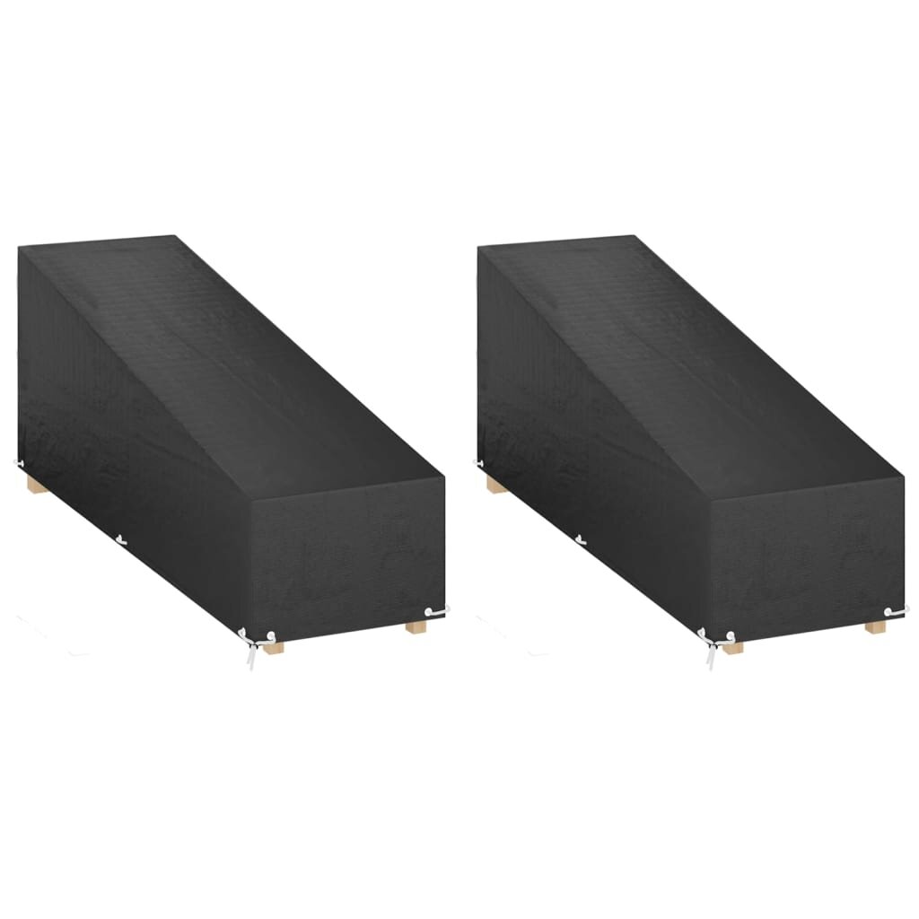 vidaXL Plachty na zahradní lehátko 2 ks 12 oček 205 x 75 x 40/70 cm PE