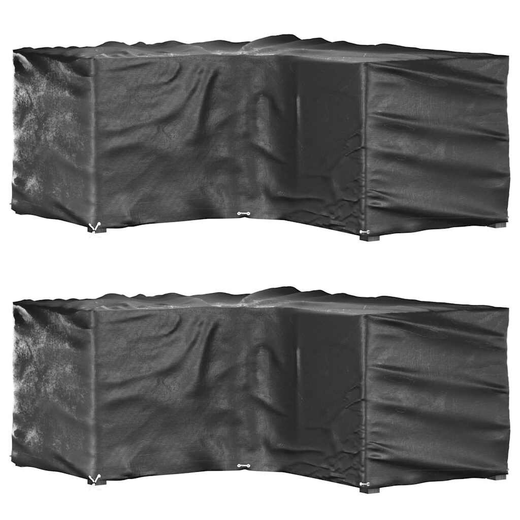 vidaXL Plachty na zahradní nábytek tvar L 2 ks 12 oček 185x185x90 cm