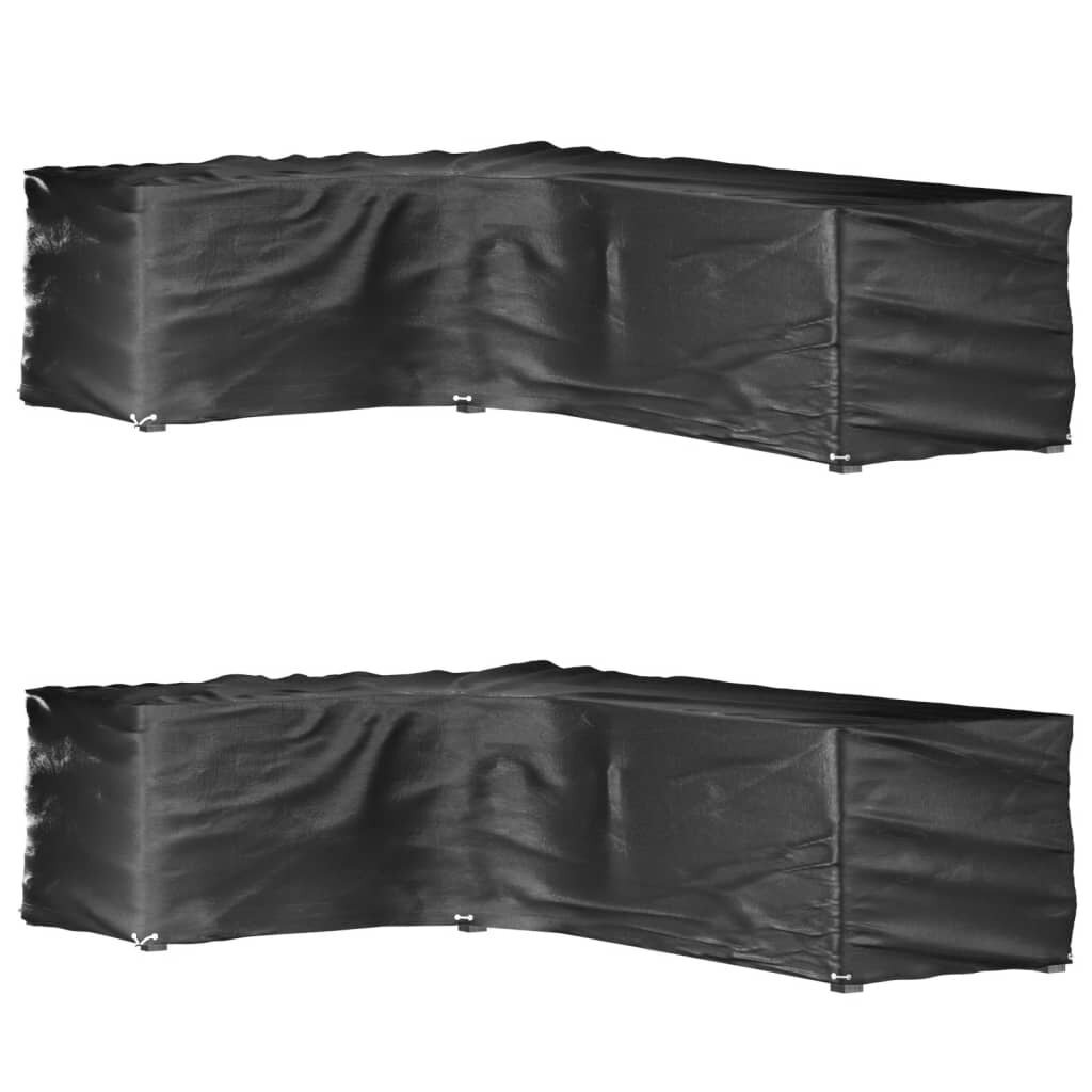 vidaXL Plachty na zahradní nábytek tvar L 2 ks 16 oček 210x260x80 cm