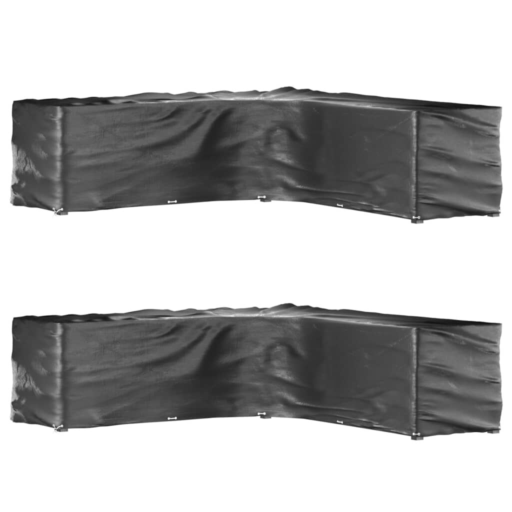 vidaXL Plachty na zahradní nábytek tvar L 2 ks 20 oček 300x300x90 cm