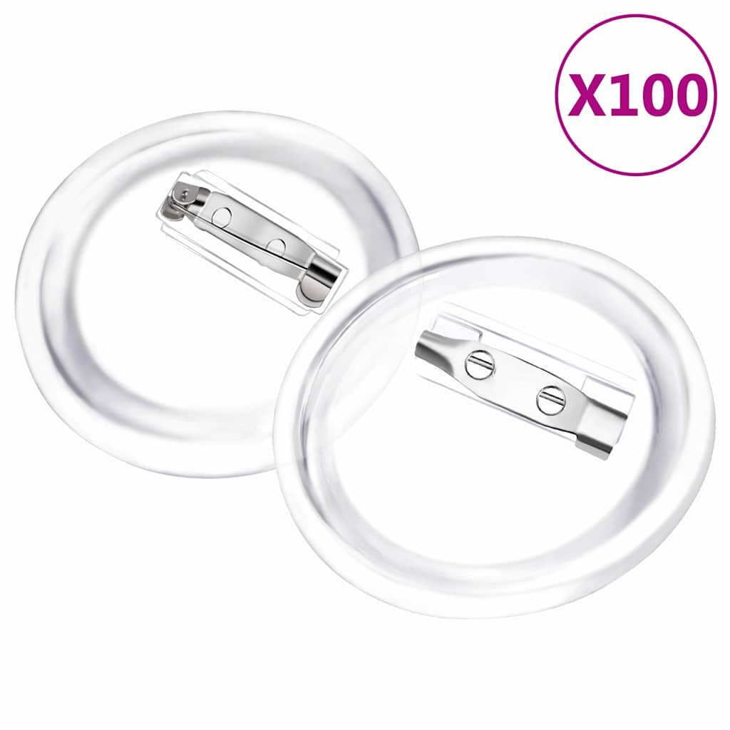 vidaXL Placky se špendlíky 100 setů akryl 37 mm