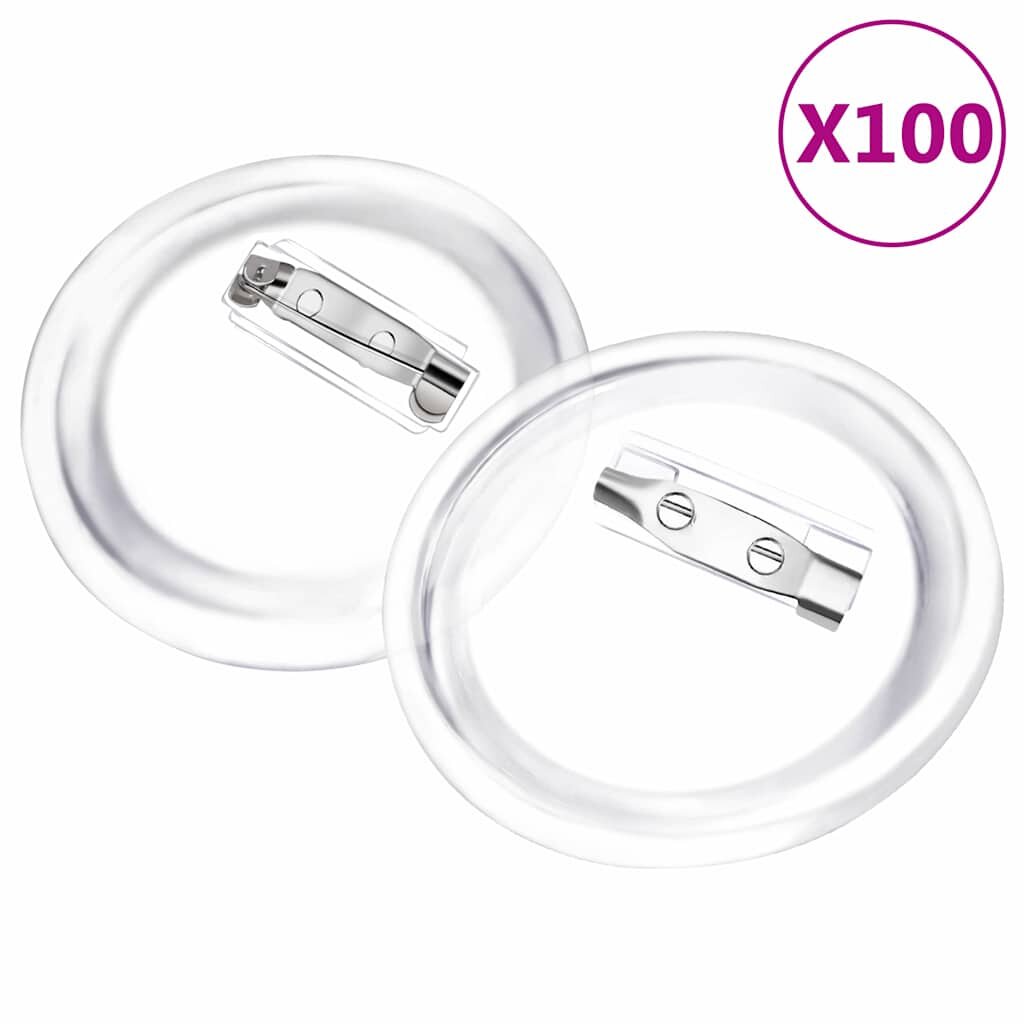 vidaXL Placky se špendlíky 100 setů akryl 44 mm
