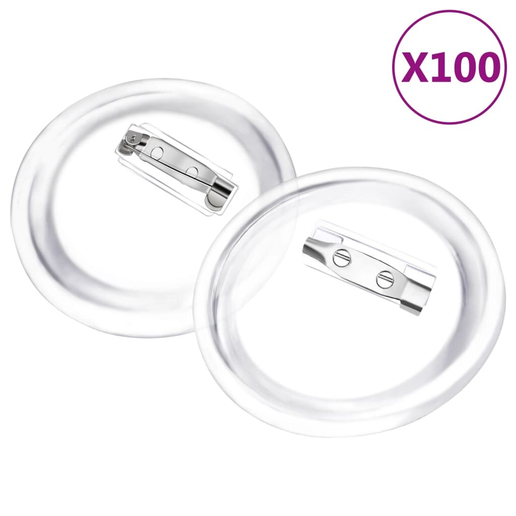 vidaXL Placky se špendlíky 100 setů akryl 58 mm