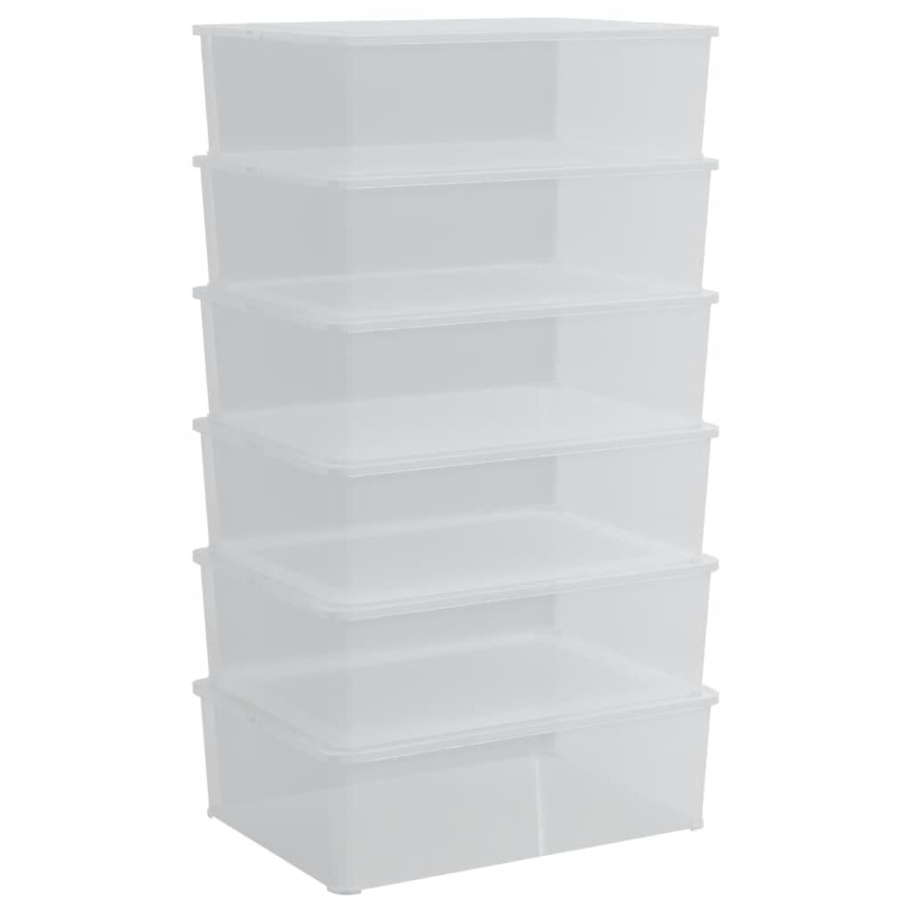 vidaXL Plastové úložné boxy 6 ks 25 l stohovatelné