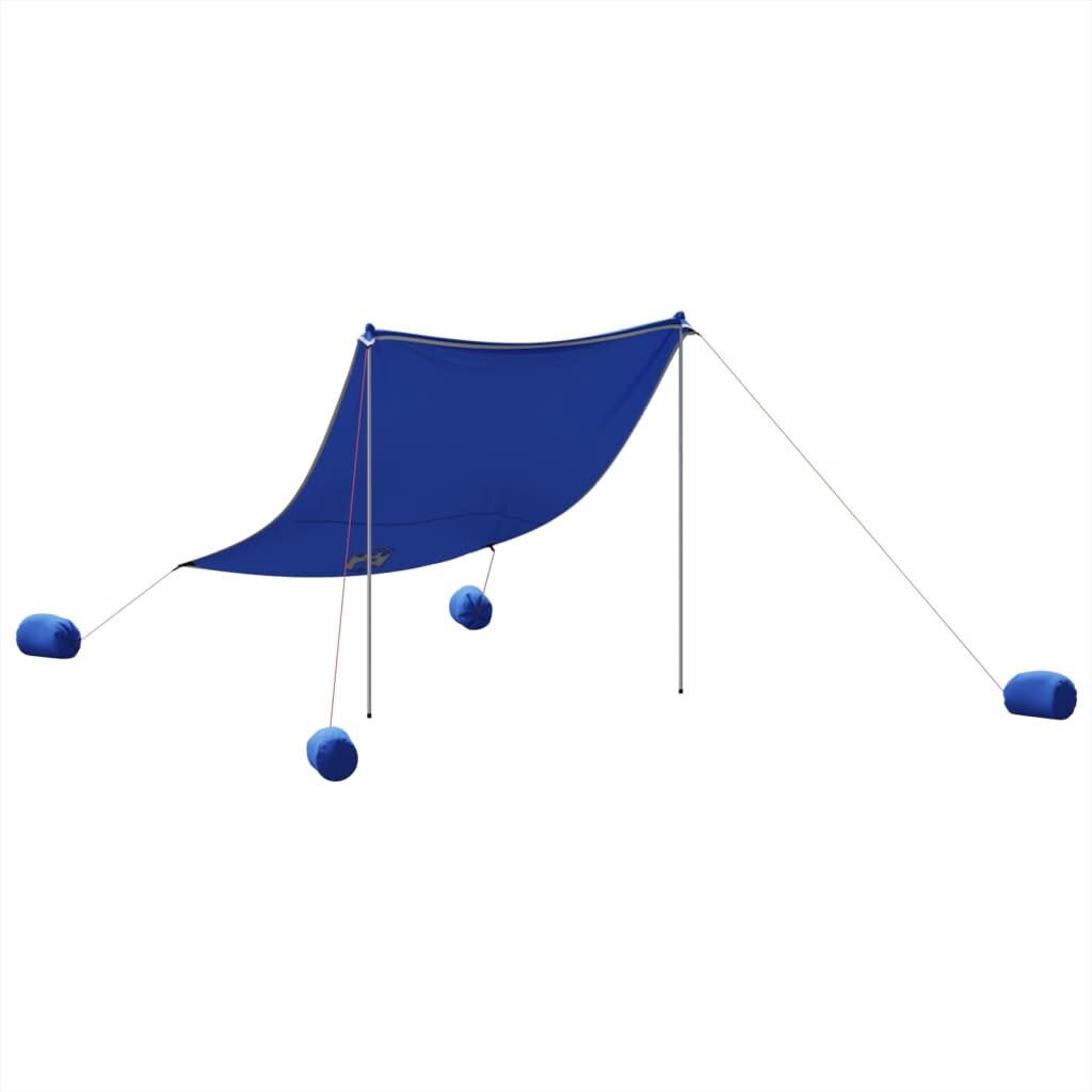 vidaXL Plážová stříška s pískovými kotvami modrá 214 x 236 cm