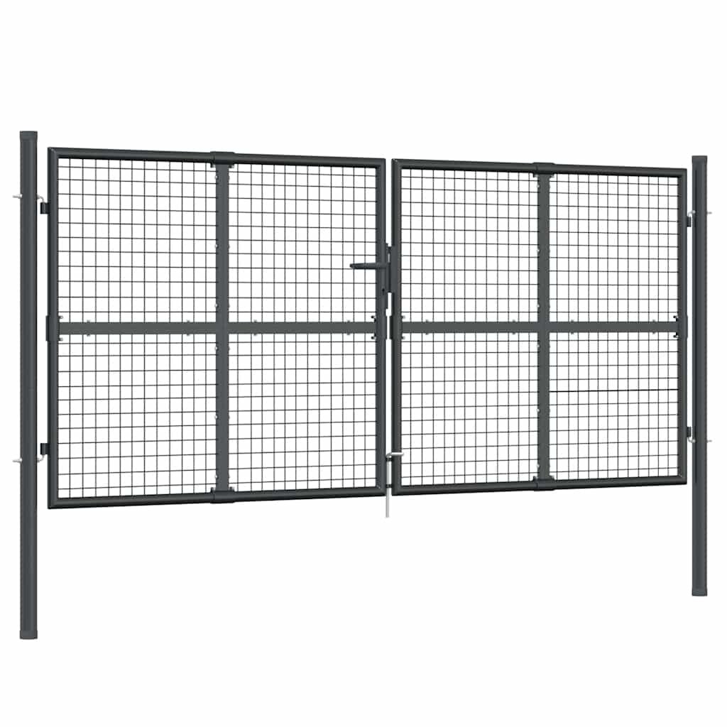vidaXL Pletivá zahradní branka antracitová 300 x 125 cm pozinkovaná ocel