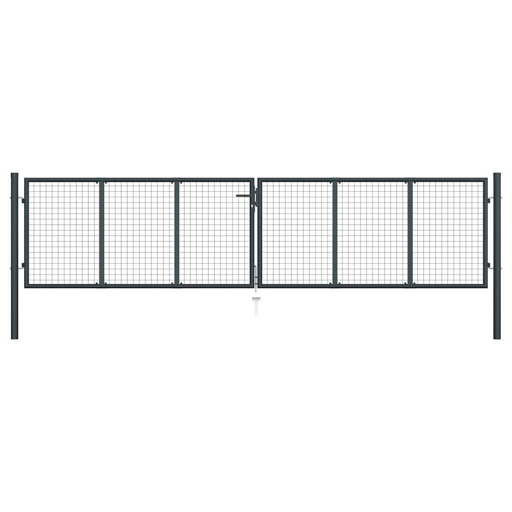 vidaXL Pletivá zahradní branka pozinkovaná ocel 400 x 100 cm šedá