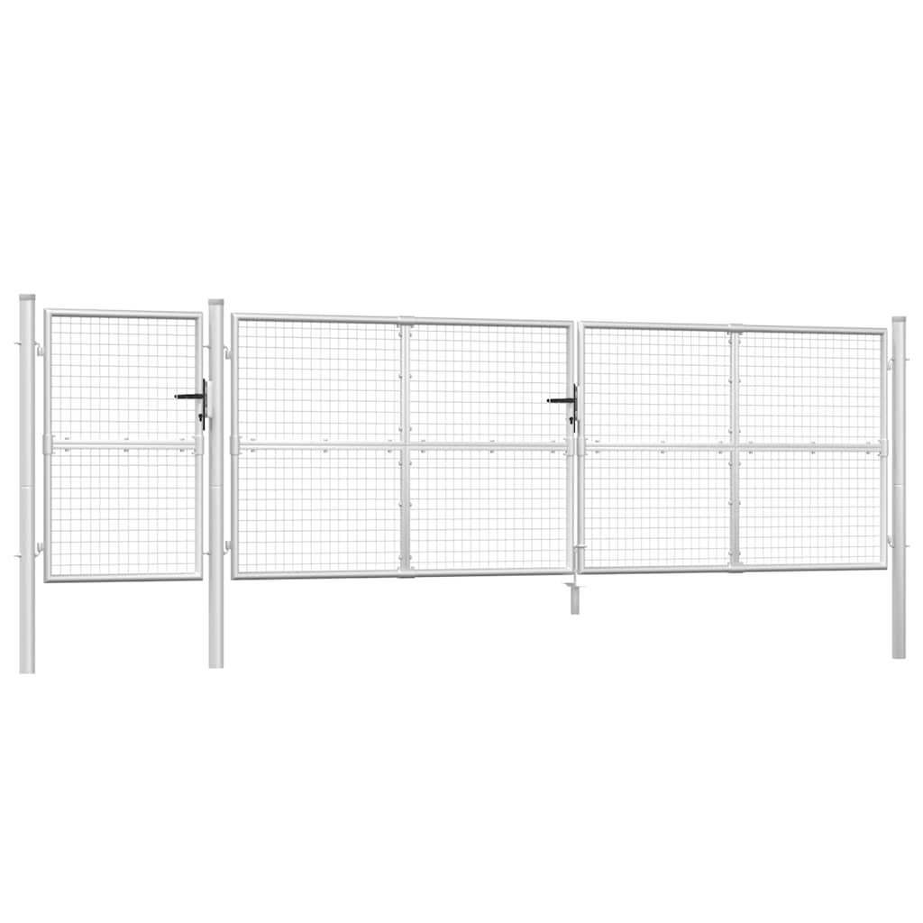 vidaXL Pletivá zahradní branka stříbrná 500 x 125 cm pozinkovaná ocel