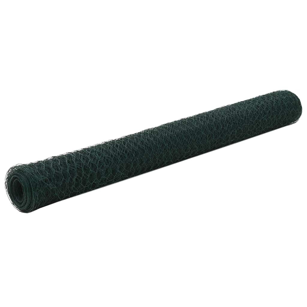 vidaXL Pletivo ke kurníku ocel PVC vrstva 25 x 12 m zelené
