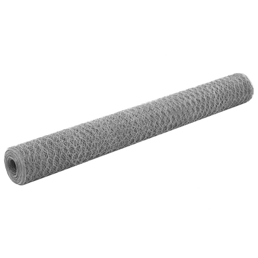 vidaXL Pletivo ke kurníku pozinkovaná ocel 25 x 12 m stříbrné