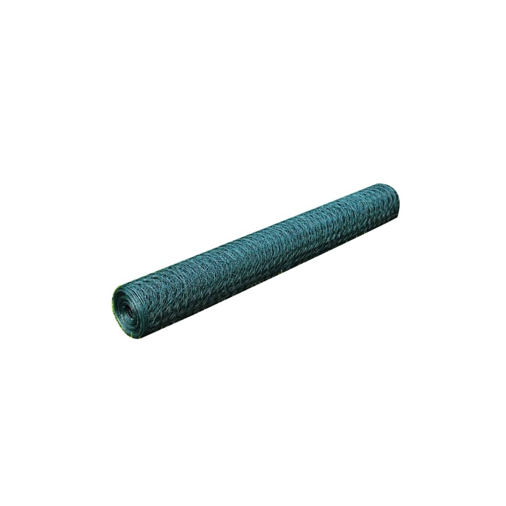 vidaXL Pletivo ke kurníku s PVC vrstvou 25 x 05 m zelené